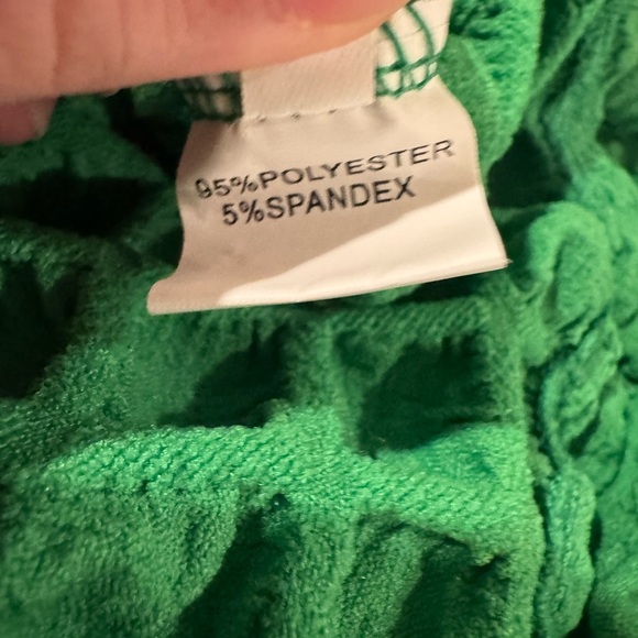 Bubble Popcorn Y2K 90s Green Sleeveless Crop Top - Picture 4 of 5